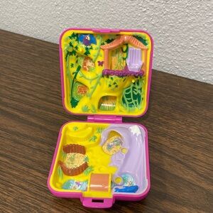Vintage Polly Pocket Jungle Pink Square 1989